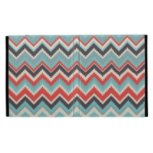 Gris bleu rouge tribal aztèque de motif de zigzag  coques iPad folio