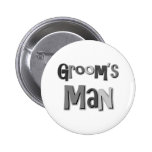 Gris de Groomsman Badges Avec Agrafe