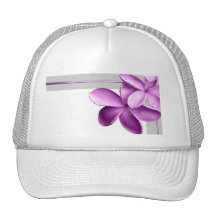 Gris et Plumeria d'aubergine Casquette De Camionneur
