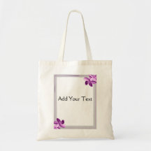 Gris et Plumeria d'aubergine Sac