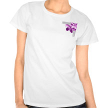 Gris et Plumeria d'aubergine T-shirt