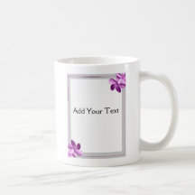 Gris et Plumeria d'aubergine Tasse À Café