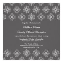 Gris + faire-part de mariage blanc d'hiver de floc