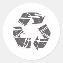 Gris rompu réutilisant le signe autocollant rond