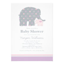 Gris rose pourpre de l'invitation | de baby shower