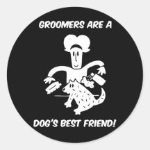 Groomers de chien autocollant rond