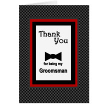 GROOMSMAN épousant le Merci Carte De Vœux