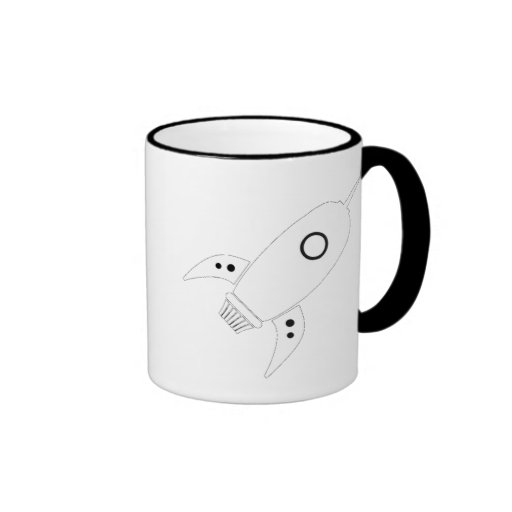 Gros blanc de bateau de rétrofusée mugs