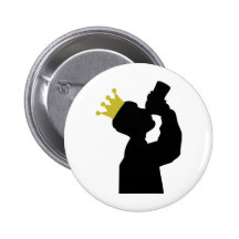 gros buveur avec l'icône de couronne badges avec agrafe