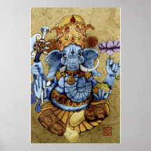 Gros caractères de Ganesh Affiche