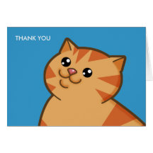 Gros chat orange heureux carte de vœux