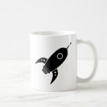 Gros noir de bateau de rétrofusée mugs