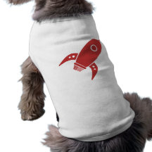 Gros rouge de bateau de rétrofusée tee-shirts pour toutous