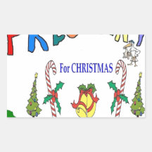 GROSSESSE DE NOËL AUTOCOLLANT RECTANGULAIRE