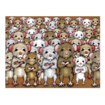 Groupe de bande de carte postale de rats