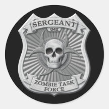 Groupe de travail de zombi - insigne de sergent autocollants ronds