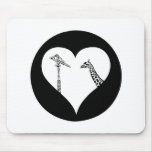 Grues d'amour de girafes tapis de souris