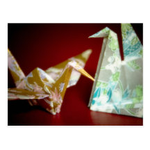 Grues d'origami • Carte postale