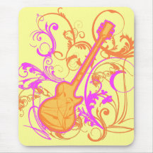 Grunge de guitare de la roche de la fille de KRW Tapis De Souris