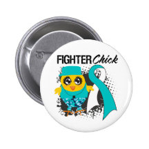 Grunge de poussin de combattant de cancer du col d badge avec épingle