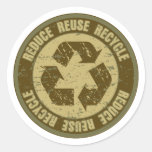 Grunge réutilisée adhésif rond