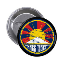 Grunge ronde libre du Thibet Badge Avec Épingle