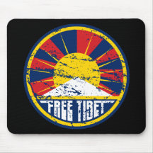 Grunge ronde libre du Thibet Tapis De Souris