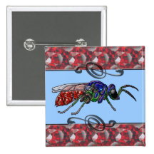 Guêpe de coucou pin's avec agrafe