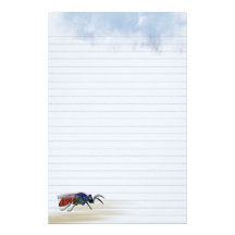 Guêpe rayée de coucou papier à lettre personnalisé