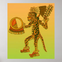 Guerrier aztèque de Jaguar Posters