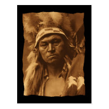 Guerrier vintage 1910 de Cayuse de Natif américain Cartes Postales