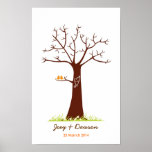 Guestbook de mariage d'arbre d'empreinte digitale  poster