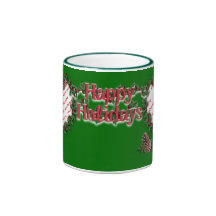 Guirlande de coeur sur le vert tasse