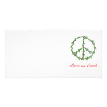 Guirlande de paix de Noël de carte photo, paix sur Photocarte