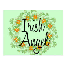 Guirlande irlandaise de shamrock d'ange cartes postales