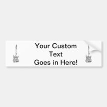 guitar word fill black music image bumper stickers