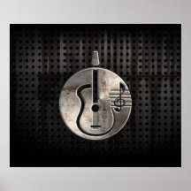 Guitare acoustique rocailleuse affiches