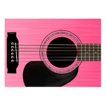 Guitare acoustique rose cartes de visite professionnelles