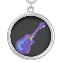 guitare au néon colliers personnalisés