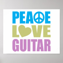 Guitare d'amour de paix posters