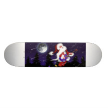 Guitare de jeux de Père Noël sur le toit en planch