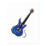guitare électrique bleue cartes postales