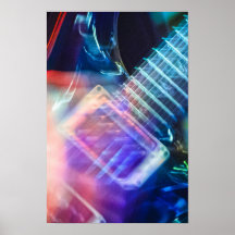 Guitare électrique de flambage poster