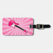 Guitare électrique rose Girly Étiquettes De Bagage