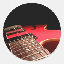 Guitare électrique rouge autocollants