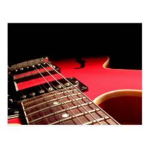 Guitare électrique rouge carte postale