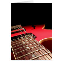 Guitare électrique rouge cartes de vœux
