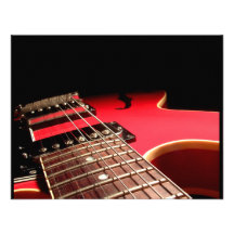 Guitare électrique rouge invitation personnalisable