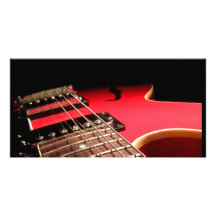 Guitare électrique rouge photocarte personnalisée