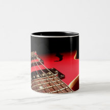 Guitare électrique rouge tasses à café